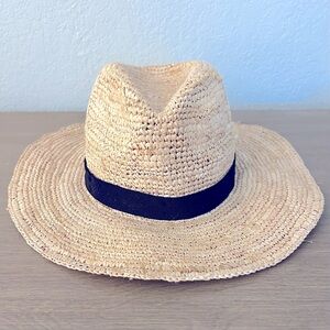 Brand New JCrew Wide Brim packable straw hat!